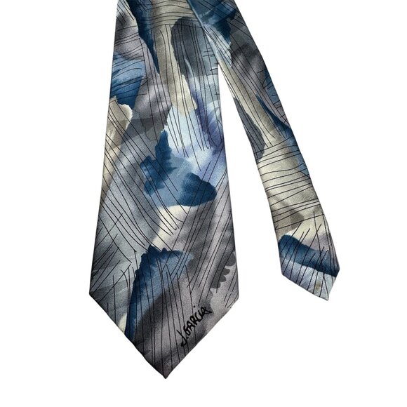 J. Garcia Mens Watercolor Collection Tie Scales Artist Proof No. 4 Blue & Gray S - Picture 2 of 7
